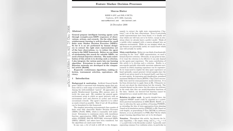 Feature Markov Decision Processes