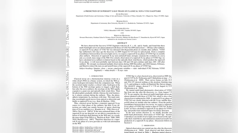 A Prediction of Supersoft X-Ray Phase of Classical Nova V5583 Sagittarii