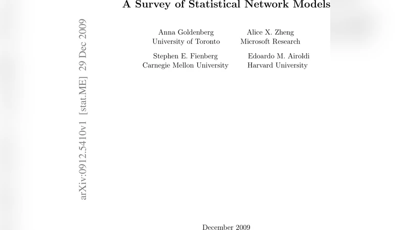 A survey of statistical network models