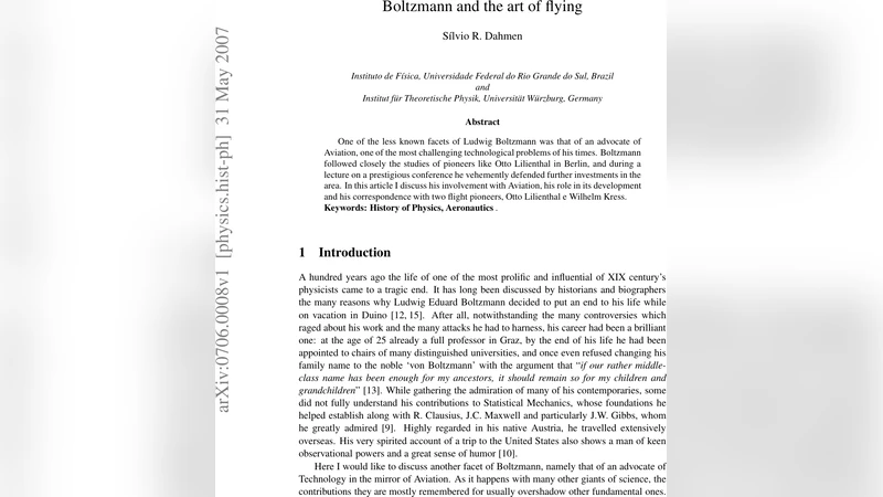 Boltzmann and the art of flying