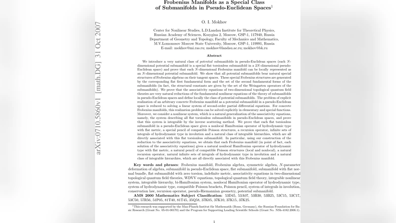 Frobenius Manifolds as a Special Class of Submanifolds in   Pseudo-Euclidean Spaces