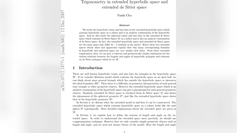 Trigonometry in extended hyperbolic space and extended de Sitter space
