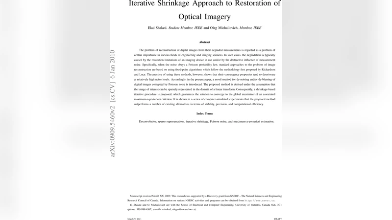 Iterative Shrinkage Approach to Restoration of Optical Imagery