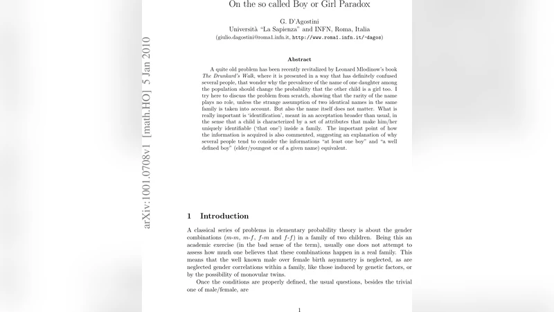 On the so-called Boy or Girl Paradox