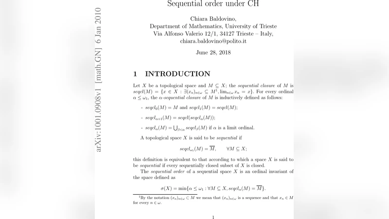 Sequential order under CH