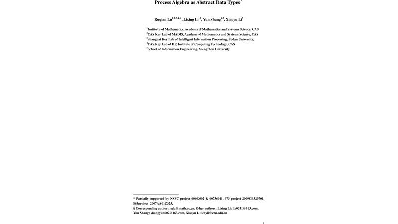 Process Algebra as Abstract Data Types