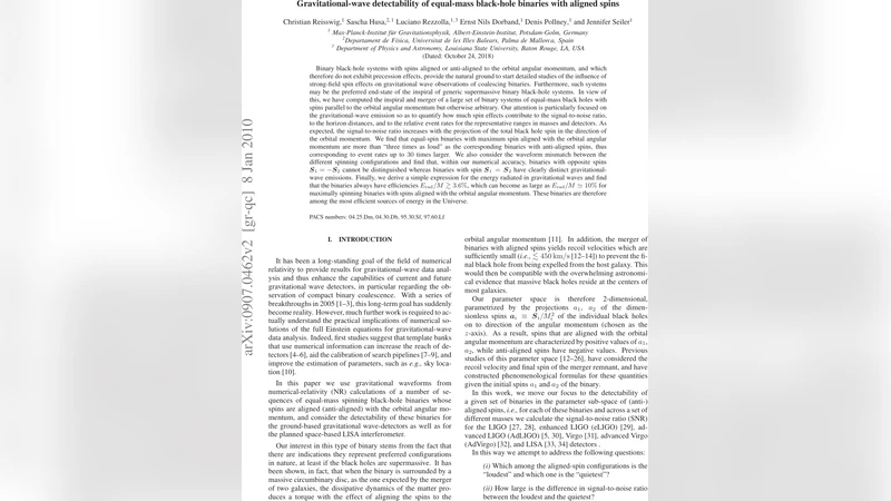Gravitational-wave detectability of equal-mass black-hole binaries with   aligned spins