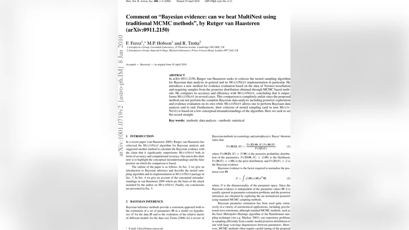 Comment on "Bayesian evidence: can we beat MultiNest using traditional   MCMC methods", by Rutger van Haasteren (arXiv:0911.2150)