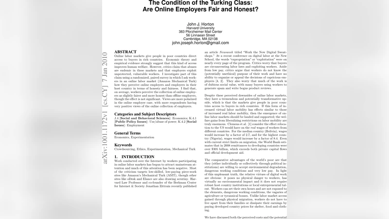 The Condition of the Turking Class: Are Online Employers Fair and   Honest?