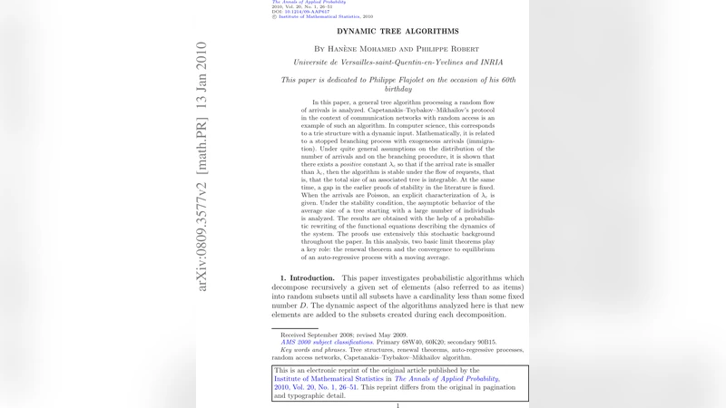 Dynamic tree algorithms