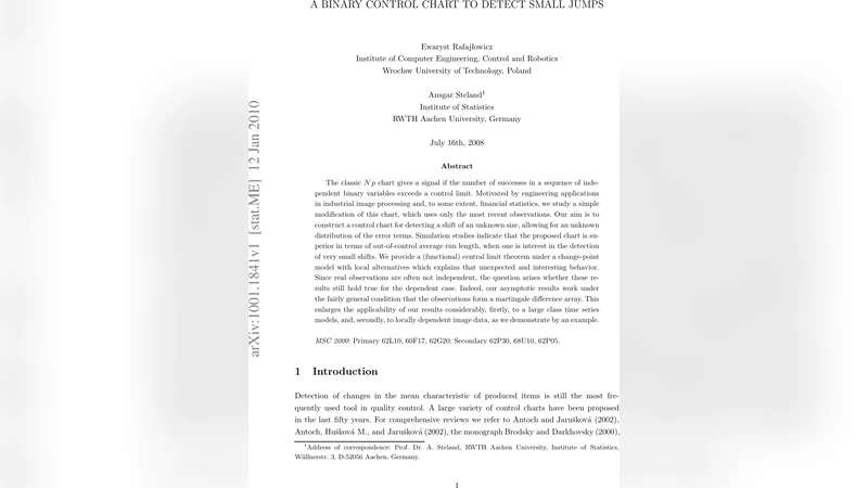 A Binary Control Chart to Detect Small Jumps