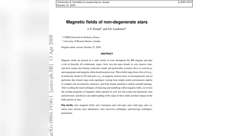 Magnetic fields of non-degenerate stars