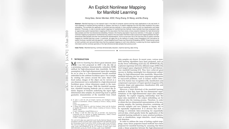 An Explicit Nonlinear Mapping for Manifold Learning