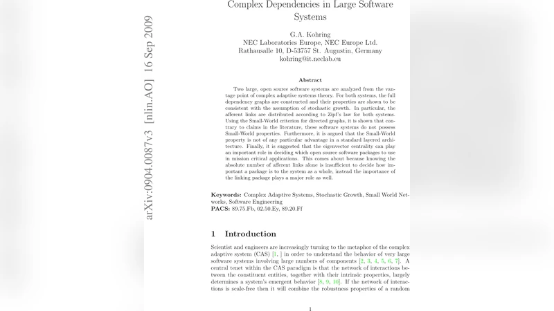 Complex Dependencies in Large Software Systems