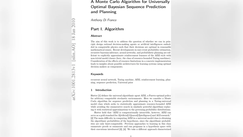 A Monte Carlo Algorithm for Universally Optimal Bayesian Sequence   Prediction and Planning
