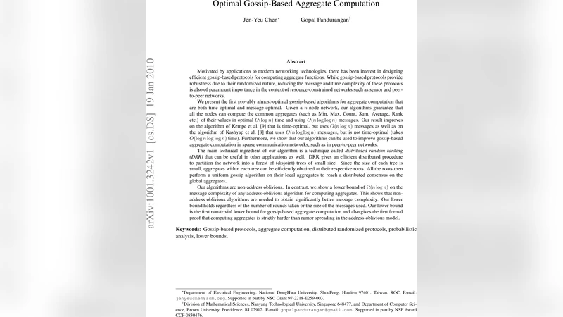 Optimal Gossip-Based Aggregate Computation