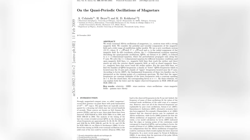 On the Quasi-Periodic Oscillations of Magnetars