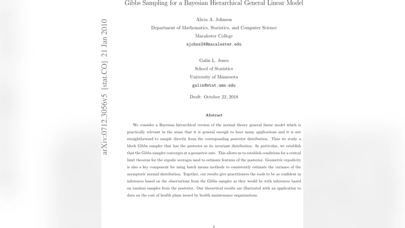 Gibbs Sampling for a Bayesian Hierarchical General Linear Model
