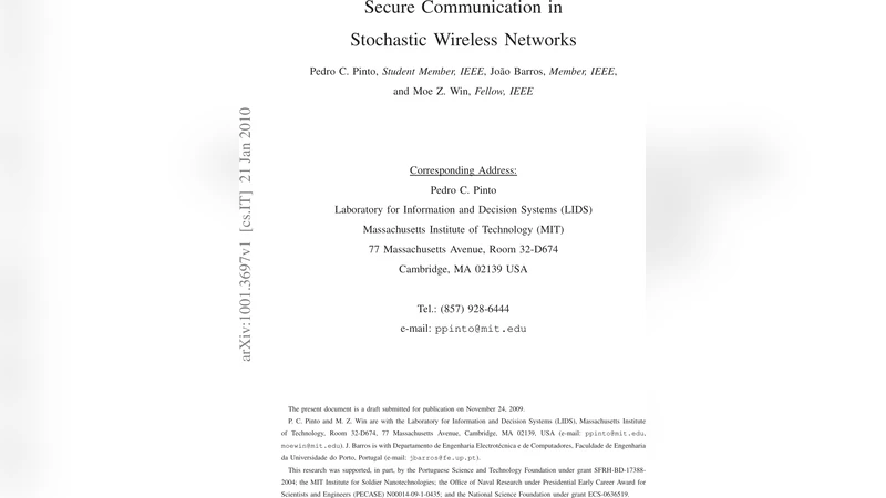 Secure Communication in Stochastic Wireless Networks