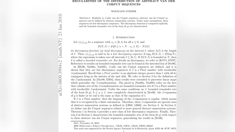 Regularities of the distribution of abstract van der Corput sequences