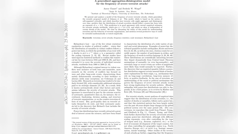 A generalized aggregation-disintegration model for the frequency of   severe terrorist attacks