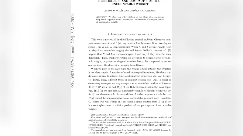 Fiber orders and compact spaces of uncountable weight