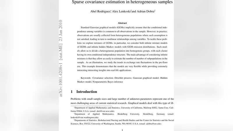 Sparse covariance estimation in heterogeneous samples