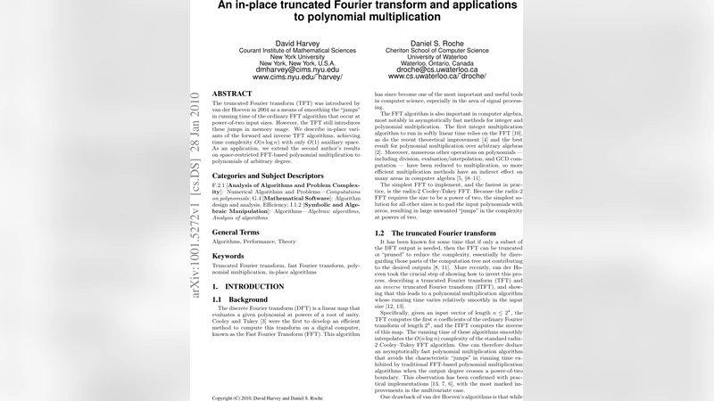 An in-place truncated Fourier transform and applications to polynomial   multiplication
