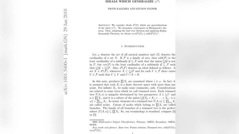 Ideals which generalize $(v^0)$