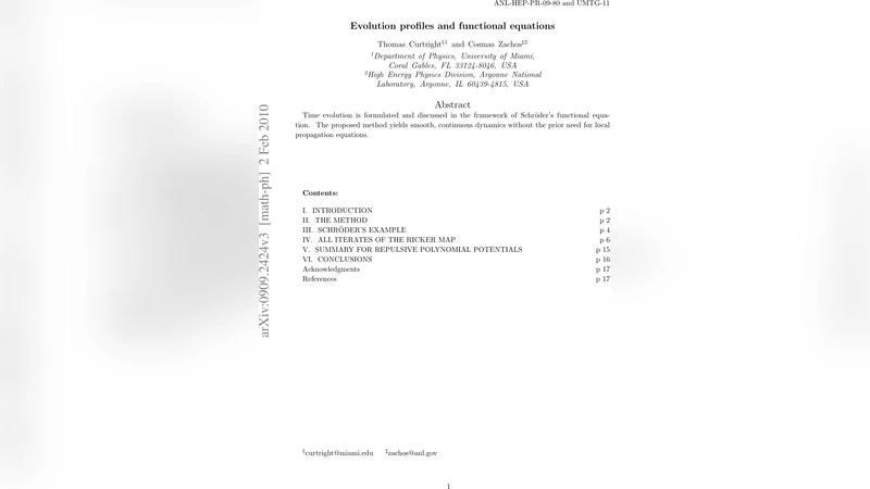 Evolution profiles and functional equations