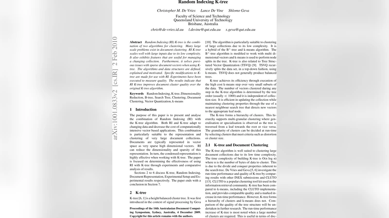 Random Indexing K-tree