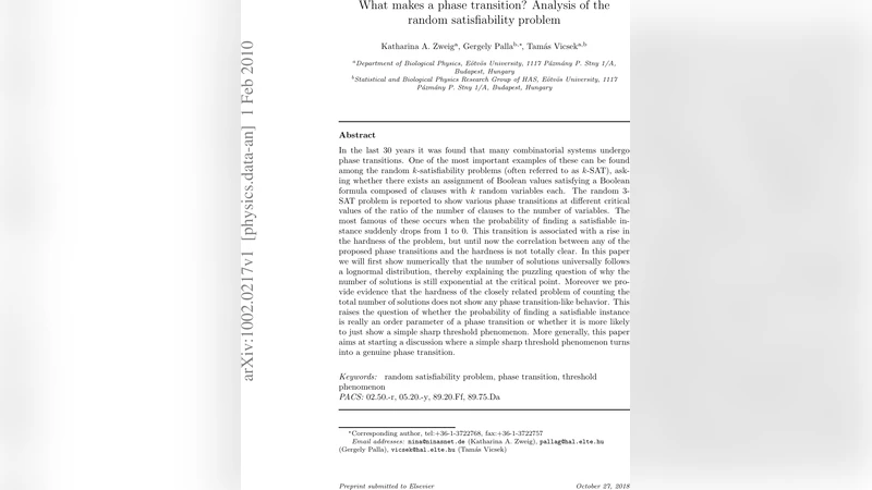 What makes a phase transition? Analysis of the random satisfiability   problem