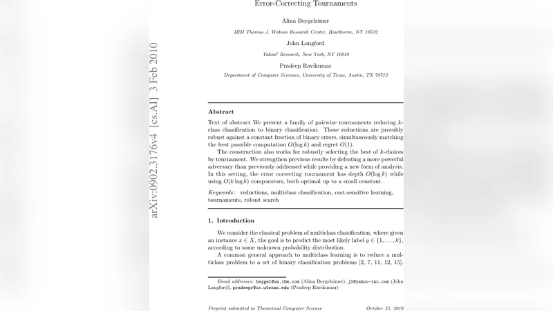 Error-Correcting Tournaments