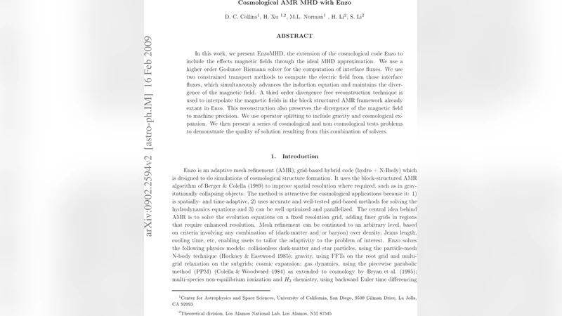 Cosmological AMR MHD with Enzo