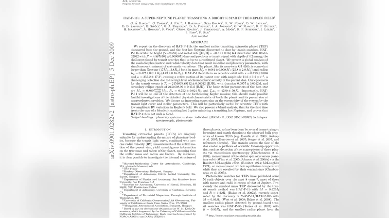 HAT-P-11b: A Super-Neptune Planet Transiting a Bright K Star in the   Kepler Field