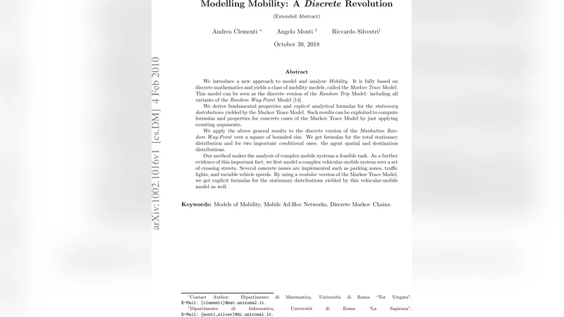 Modelling Mobility: A Discrete Revolution
