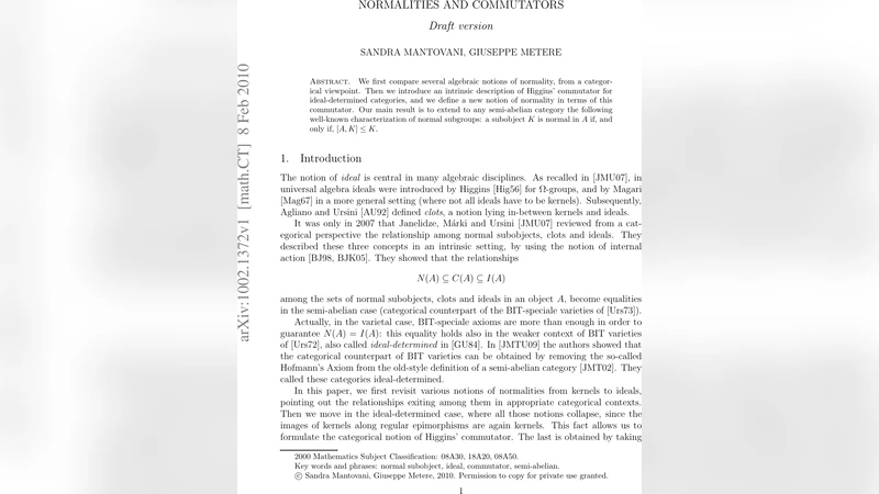 Normalities and Commutators