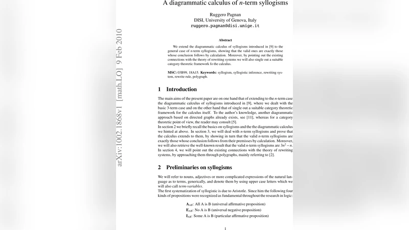 A diagrammatic calculus of n-term syllogisms