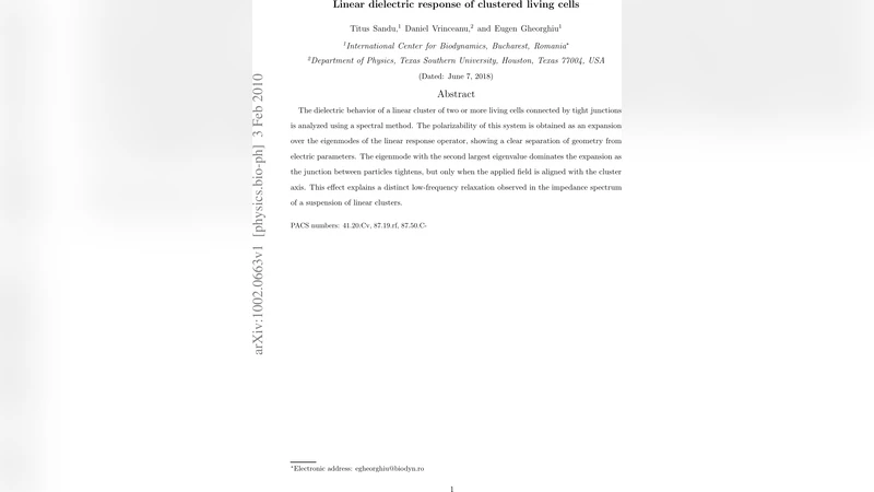 Linear dielectric response of clustered living cells