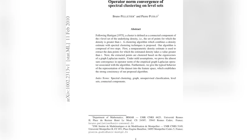 Operator norm convergence of spectral clustering on level sets