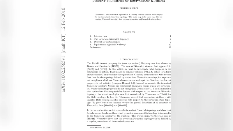 Descent properties of equivariant K-theory