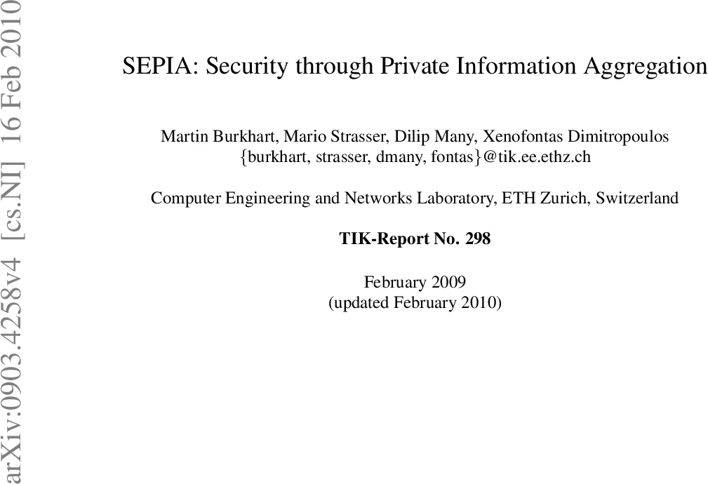 SEPIA: Security through Private Information Aggregation