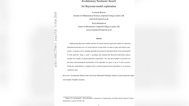 Evolutionary Stochastic Search for Bayesian model exploration