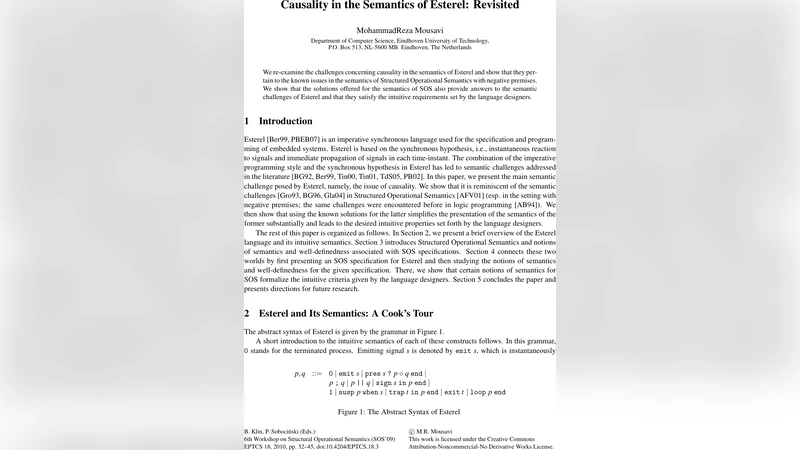 Causality in the Semantics of Esterel: Revisited
