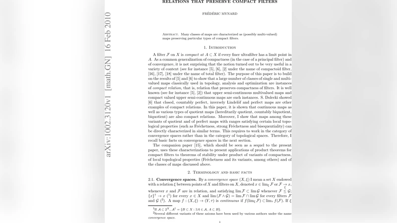 Relations that preserve compact filters