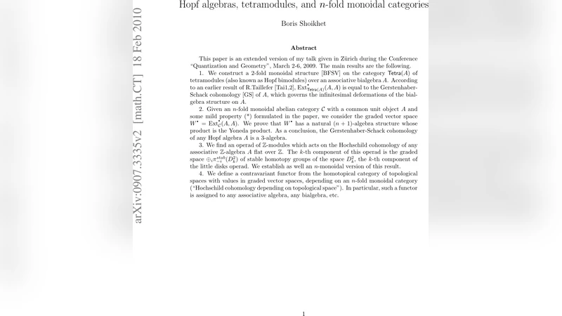 Hopf algebras, tetramodules, and n-fold monoidal categories