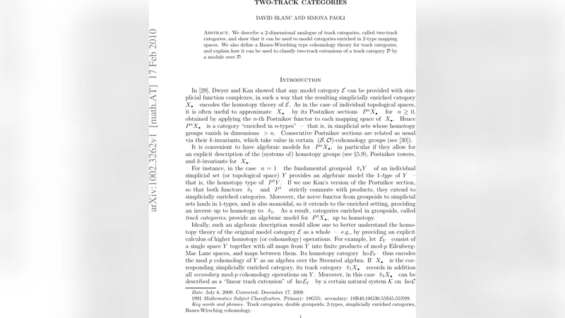 Two-track categories