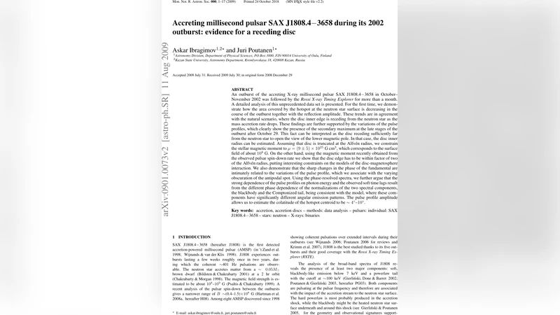 Accreting millisecond pulsar SAX J1808.4-3658 during its 2002 outburst:   evidence for a receding disc