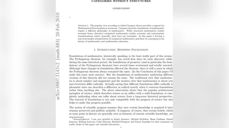 Categories without structures