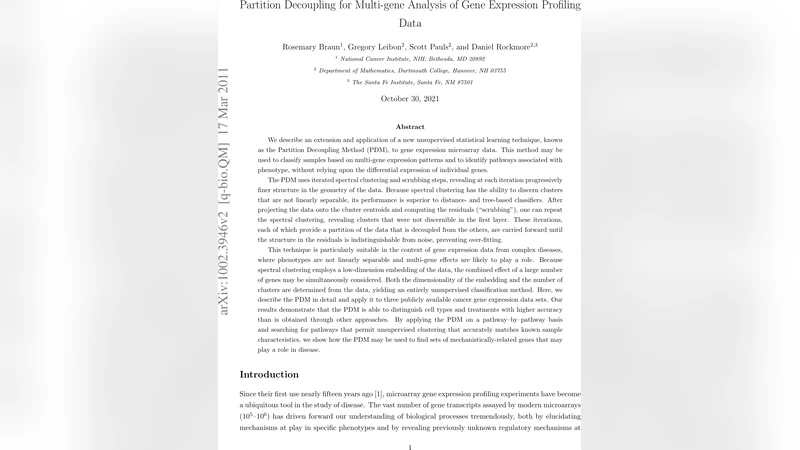 Partition Decoupling for Multi-gene Analysis of Gene Expression   Profiling Data